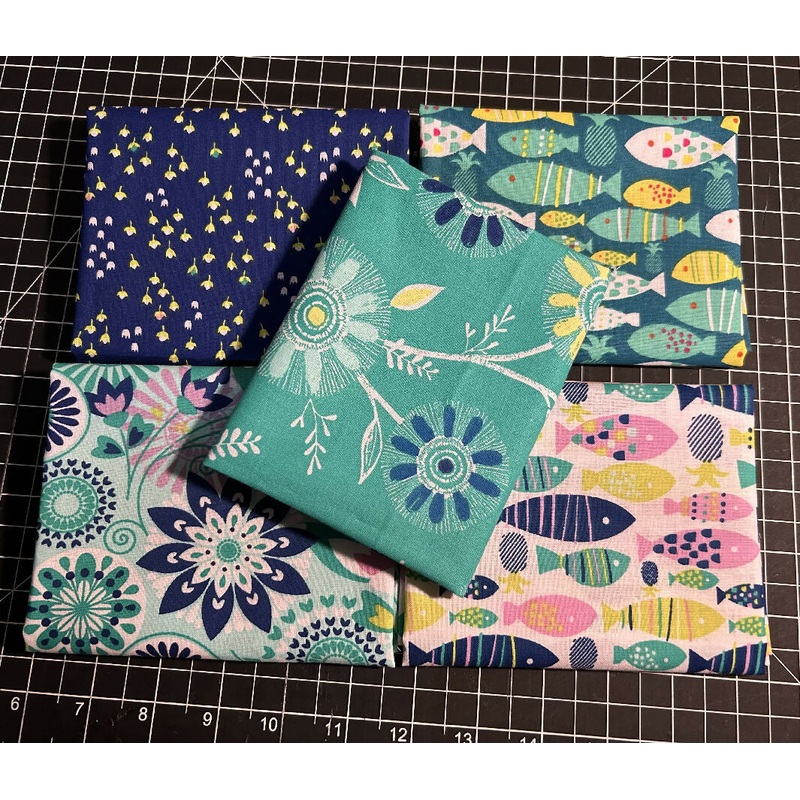 Aqua Fat Quarter Bundle - cute fish