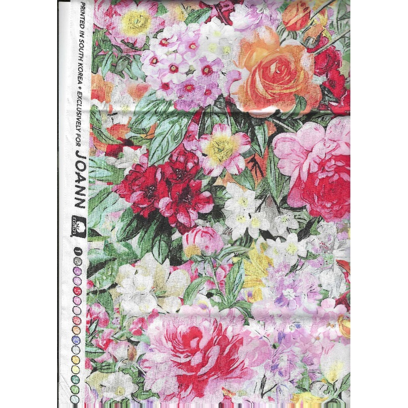 Colorful Multicolored Floral Designed cotton Fabric by Joann's - 1 yard