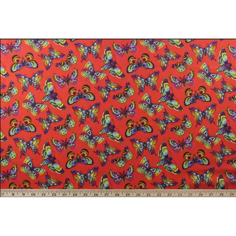 Daydream by Tula Pink - Butterfly Kisses in Papaya for FreeSpirit Fabrics