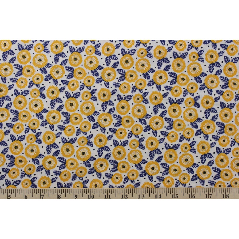 Emma & Mila Marigold Flowers Quilting Fabric in Orange for Camelot