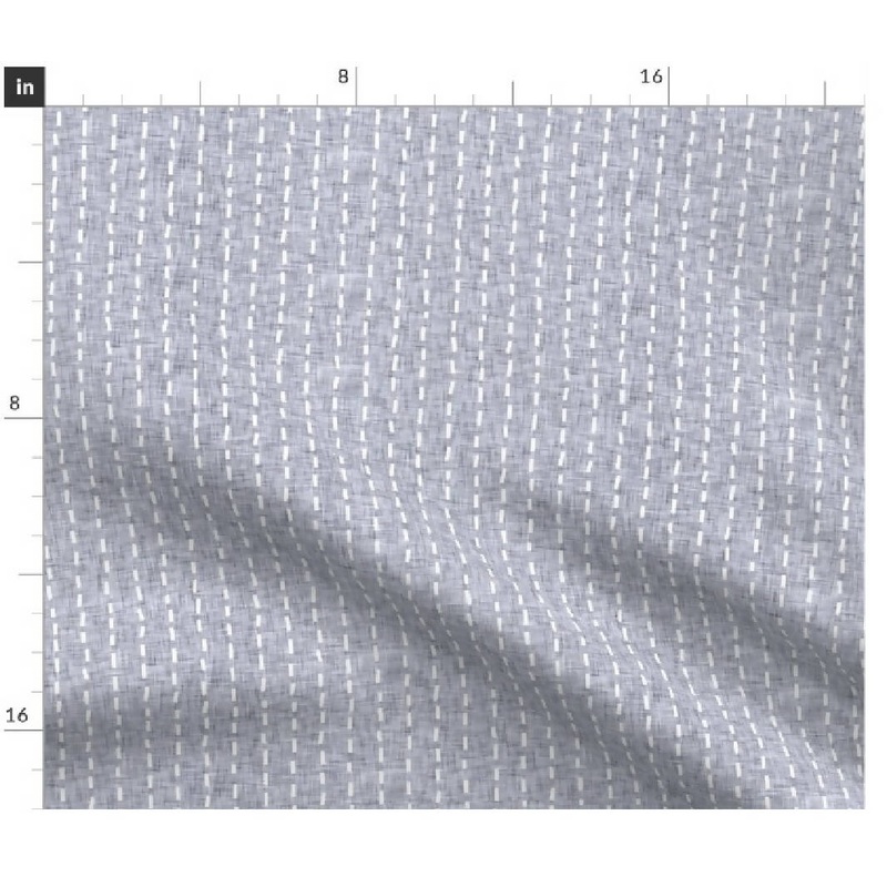 geometric_stitch_linen_light Fabric, 1 Yard, 100% Cotton Spoonflower Fabric
