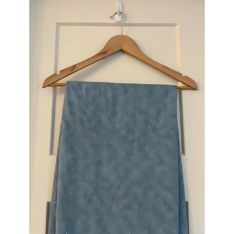 Light blue with yellow dots - "Simpatico" by Maywood Studio.
