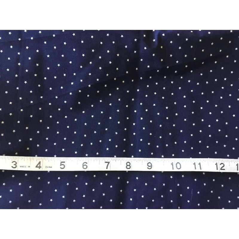 navy with white stars cotton 3 yds +