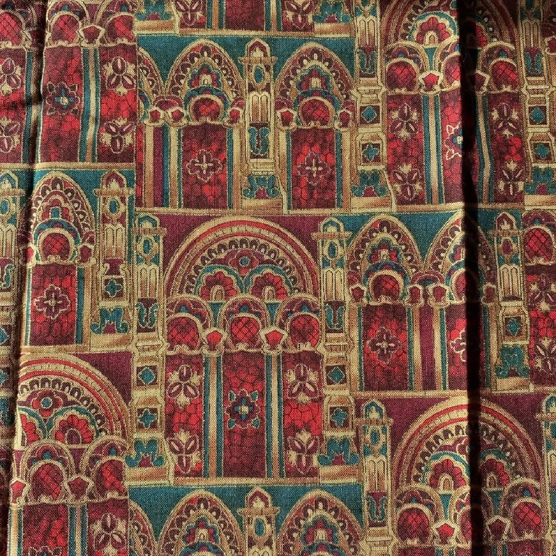 One Yard Total Fabric 2 Pieces Red Green Crafts Quilting