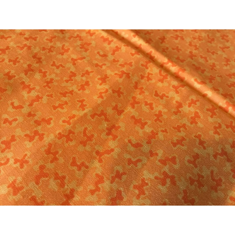 orange ditsy print cotton 2.5 yds +