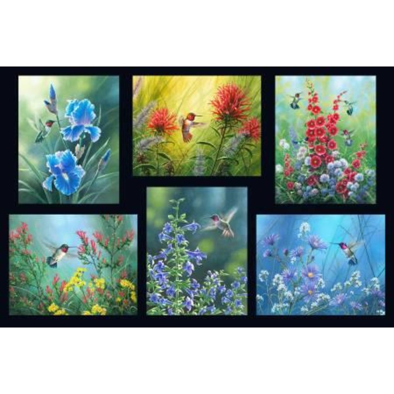 P025 Multi Humming Birds Block Panel