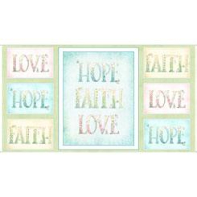 P114 Sweet Thoughts Faith Hope Love Panel
