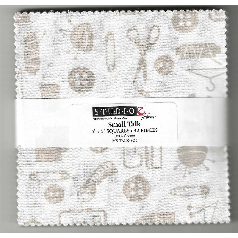 Small Talk 5"x5", 42 pieces of various sewing patterns