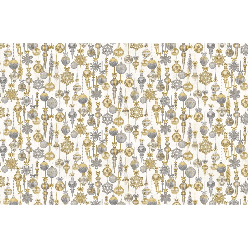 STONEHENGE WHITE CHRISTMAS NEUTRAL GOLD Baubles