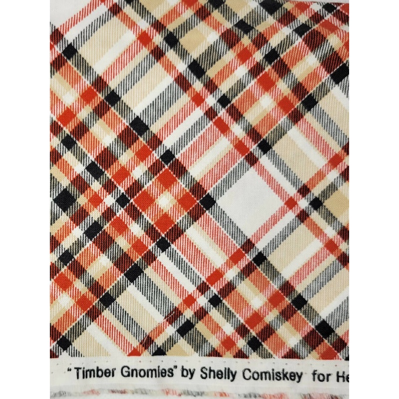 Timber Gnomies by Shelly Comiskey for Henry Glass Plaid 11" x wof