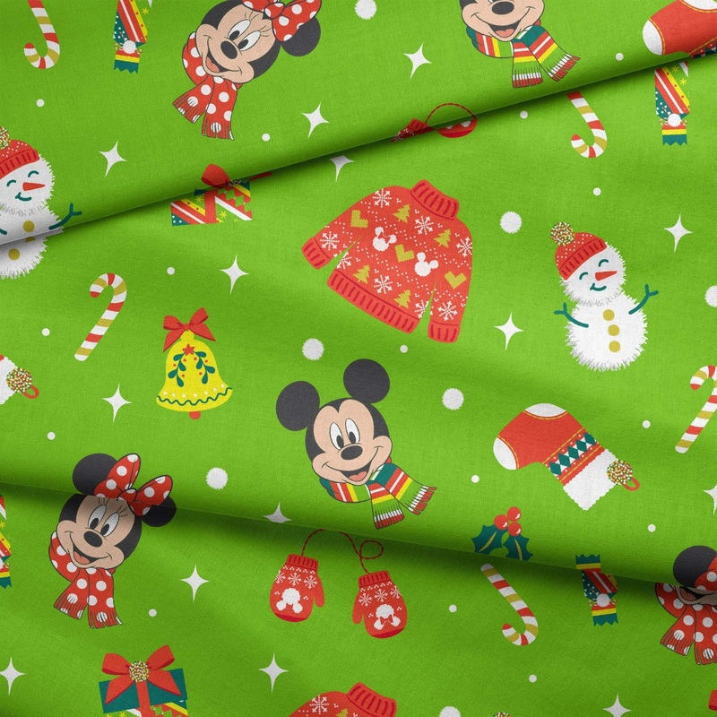$35 Whole 5 Yard Cut - Mickey Mouse & Minnie Mouse Holiday - Springs Creative