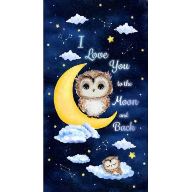Navy Owl Always Love You Panel 24In P072