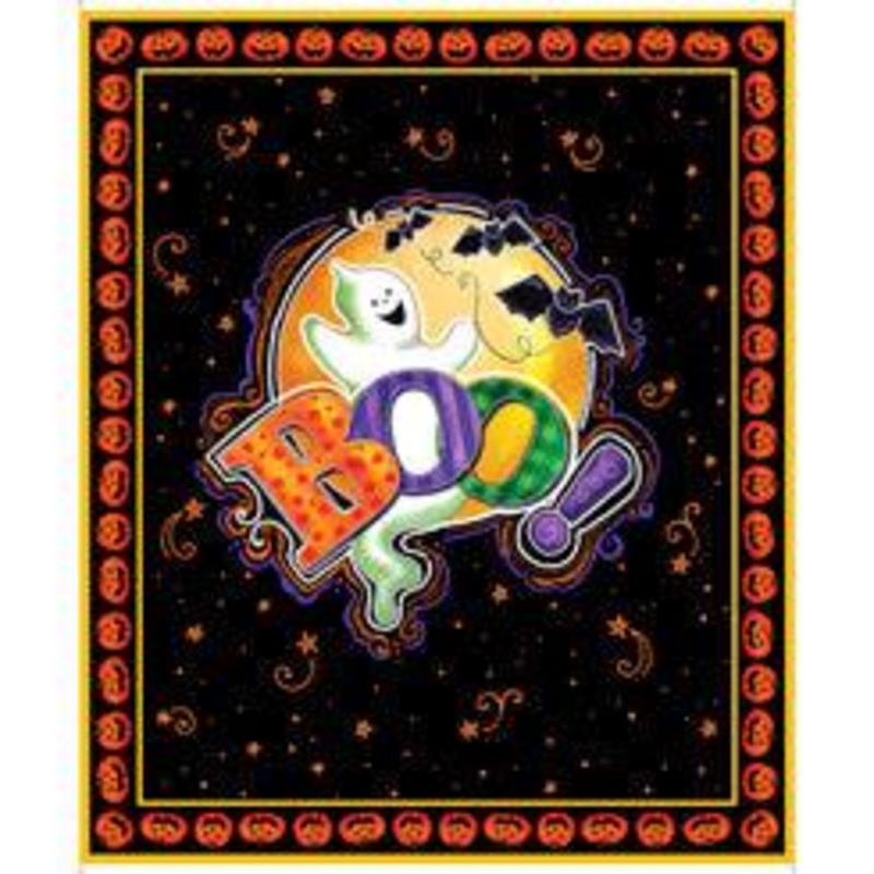 p006 Tricks & Treats BOO PANEL BLACK