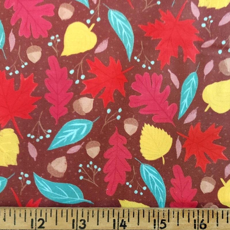 Paintbrush Studio Fabrics Fall Harvest: Falling Leaves Brown 120-2143