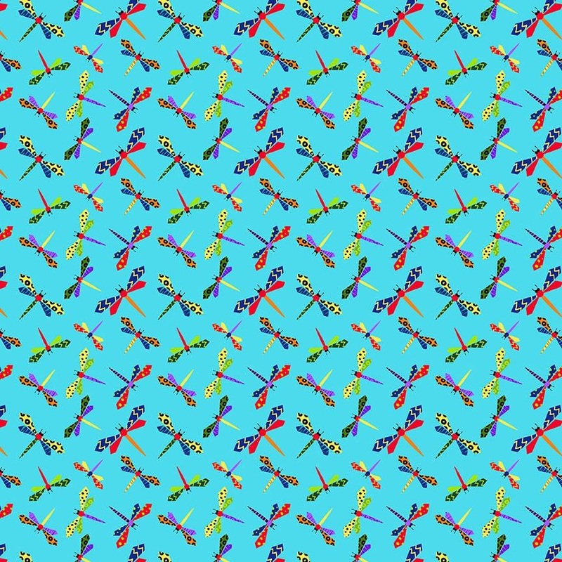 Pond Life Turquoise Dragonflies