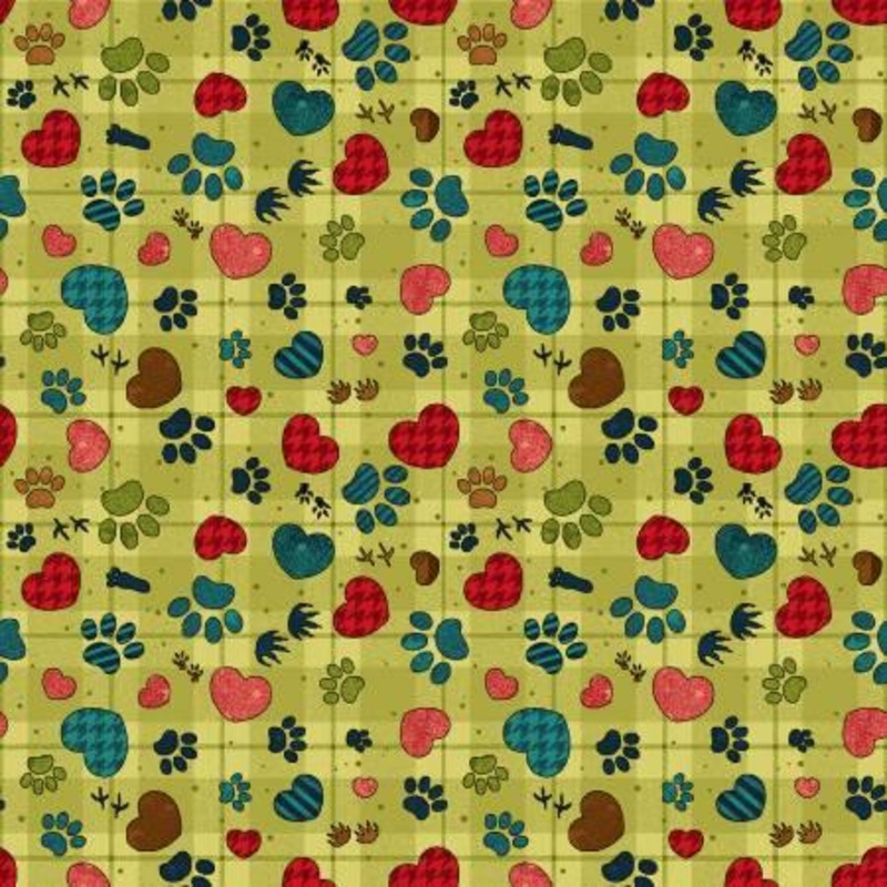 Rescued & loved Green Pawprint/Heart