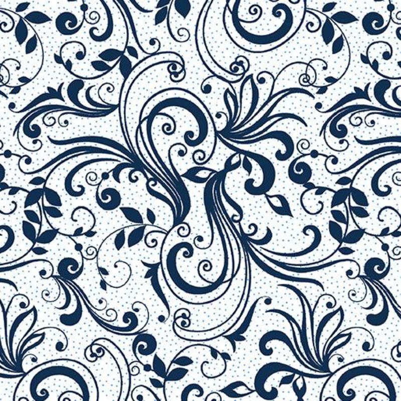 Rhapsody Scroll White/Navy
