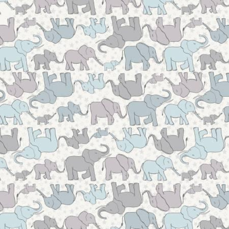 Special Delivery Blue elephants and stars