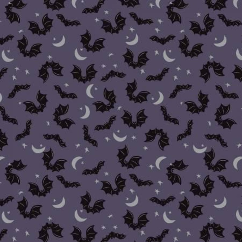 Spooky Hollow Bats Eggplant Sparkle