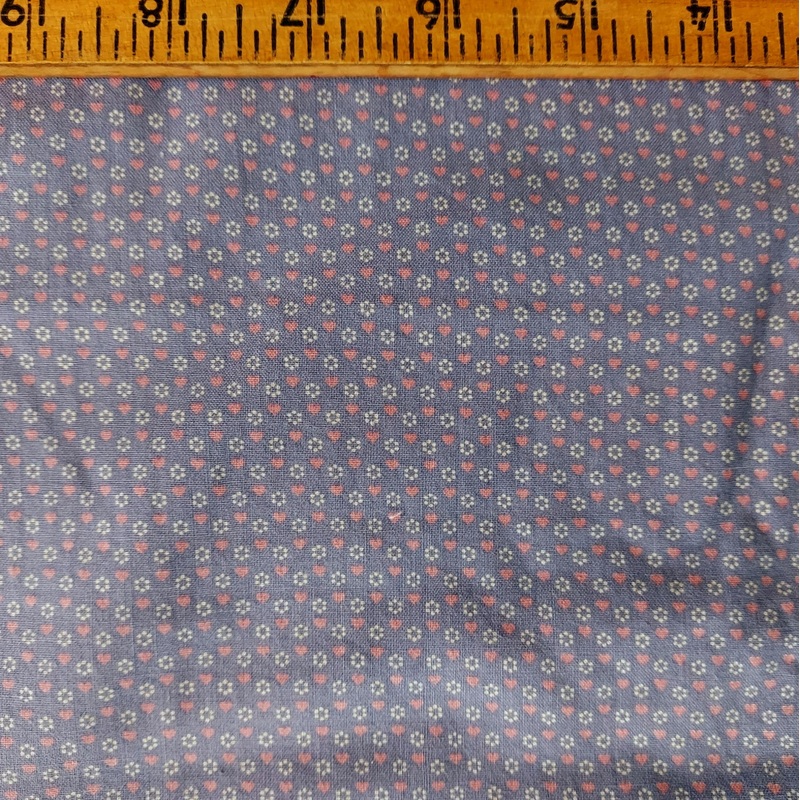 Springs Industries Purple Calico with Pink Hearts