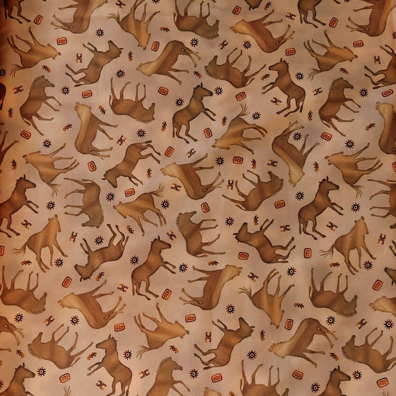 QT Fabrics Horse Zebra Sunset 1649-29239-A