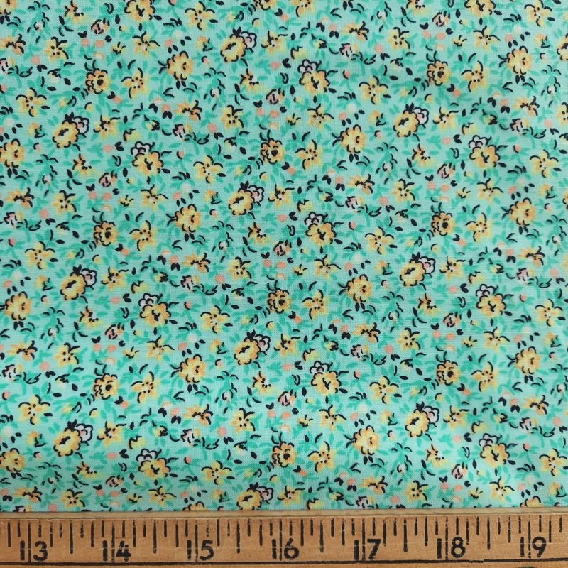 Retro Green and Yellow Calico