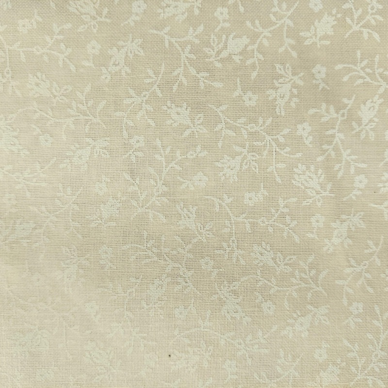 Tonal White on Ivory Small Floral Vine