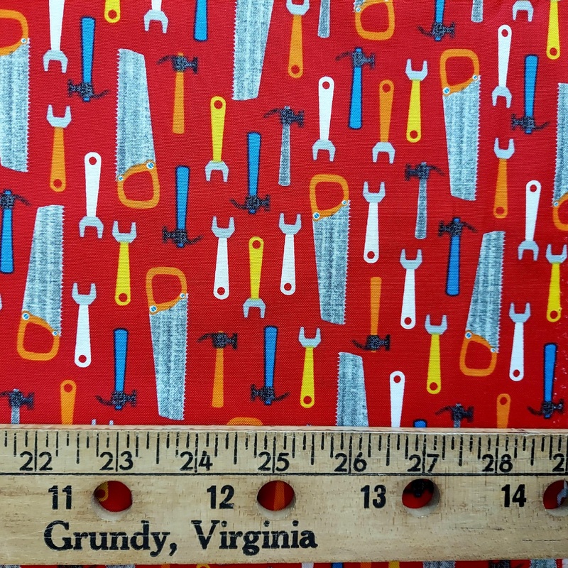 Windham Fabrics Work Zone 52267-4 Red Tools