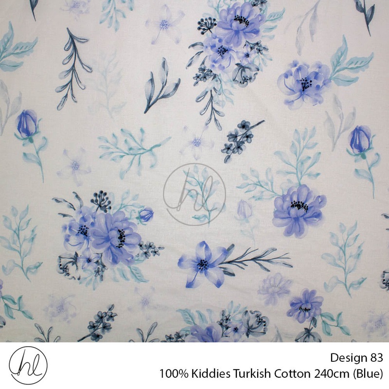 100% Kiddies Turkish Cotton Design 83 240cm Per M Blue