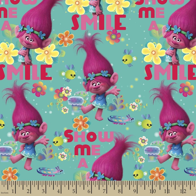$35 Whole 5 Yard Cut - Trolls Poppy Teal - Springs Creative