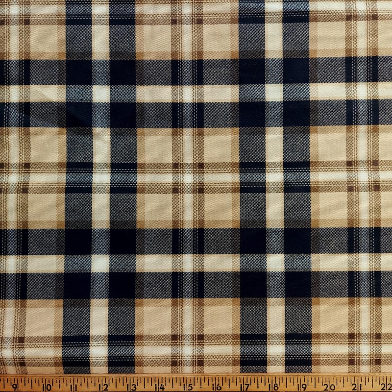 Home Essentials Black Brown Plaid Print