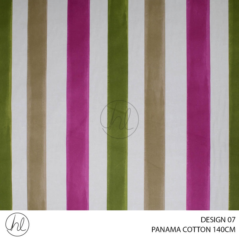 PANAMA COTTON CANVAS BUY10M OR MORE R69.99 PM DESIGN 07 140CM PER M PINK/GREEN