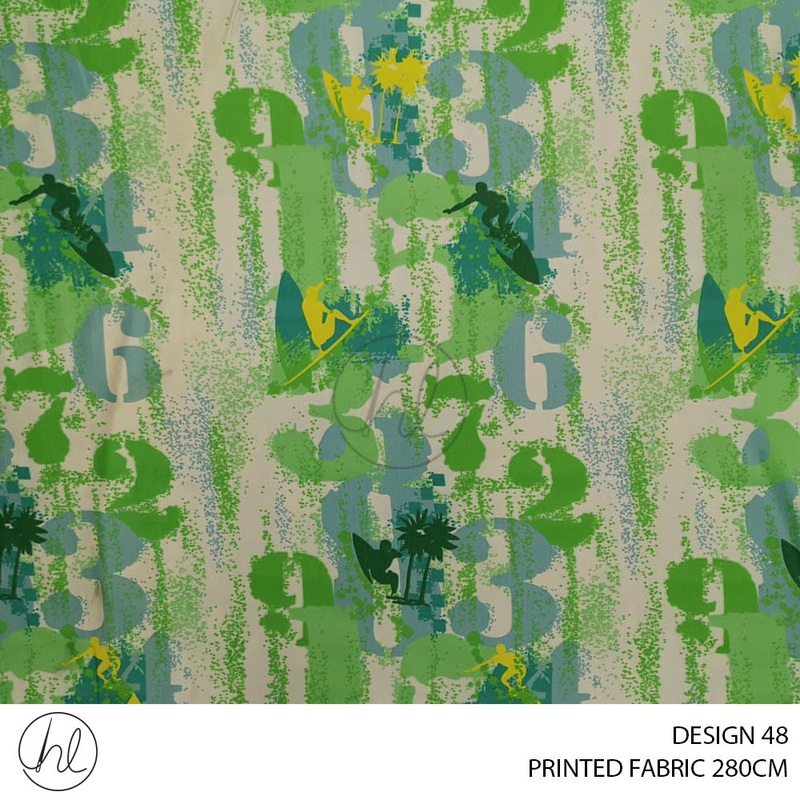 PRINTED FABRIC DESIGN 48 280CM PER M BUY 20M OR MORE FOR R69.99
