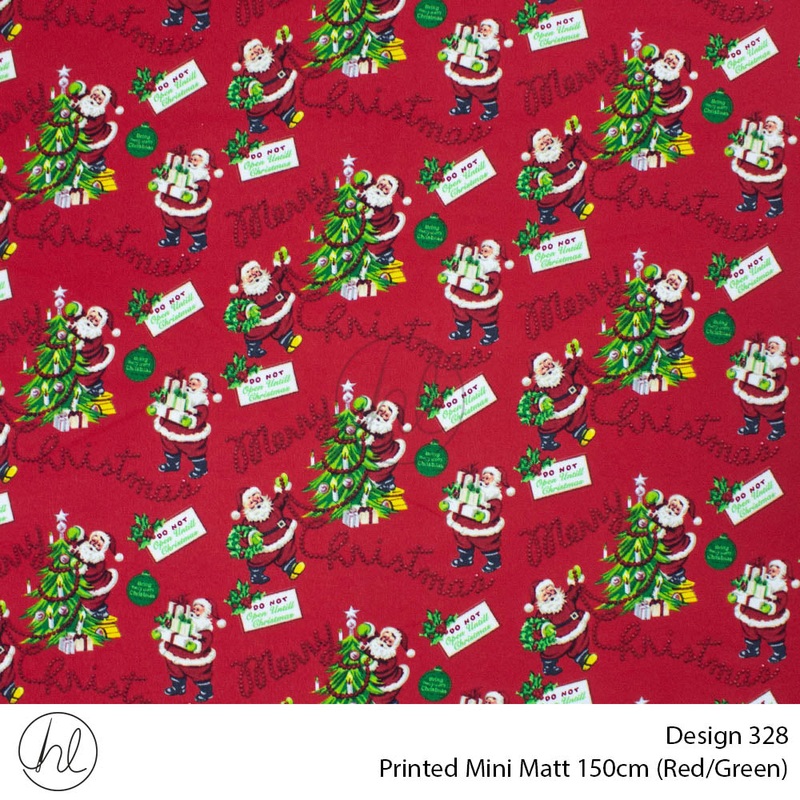 Printed Mini Matt Design 328 150cm Per m Red/Green fabric