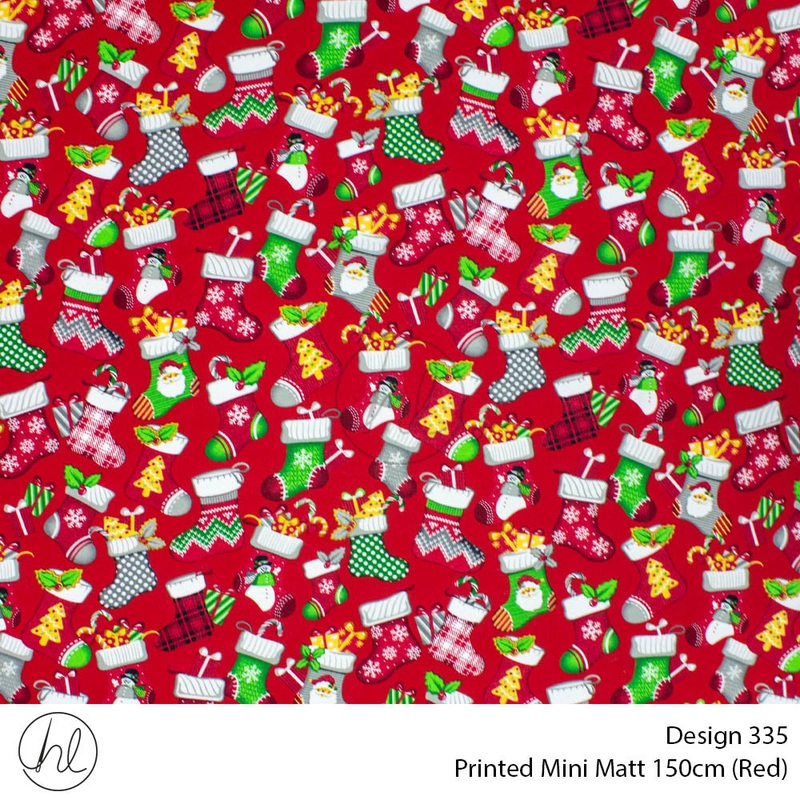Printed Mini Matt Design 335 150cm Per m Red/Green
