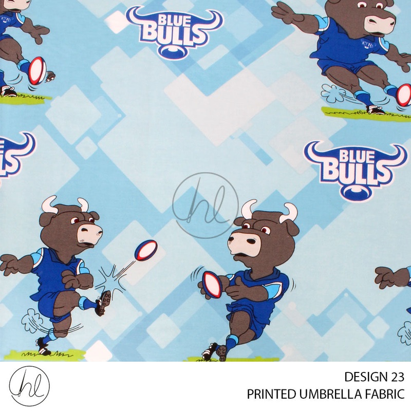PRINTED UMBRELLA FABRIC BLUE BULLS DESIGN 23 BLUE 235CM PER M