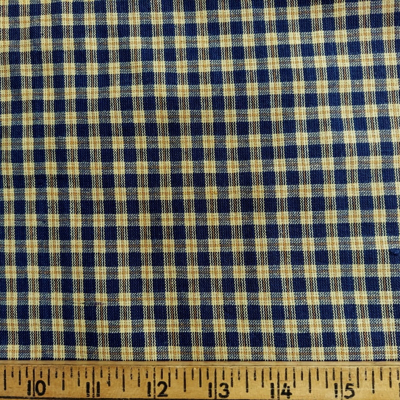 Textile Creations Rustic Woven Small Plaid Navy Natural 1198