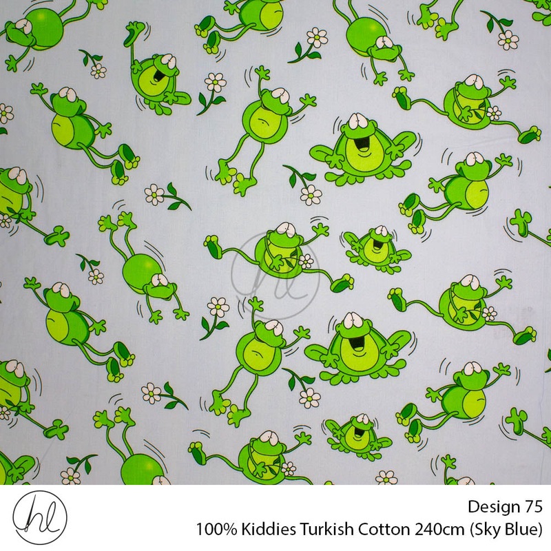 100% Kiddies Turkish Cotton Design 75 240cm Per M Sky Blue