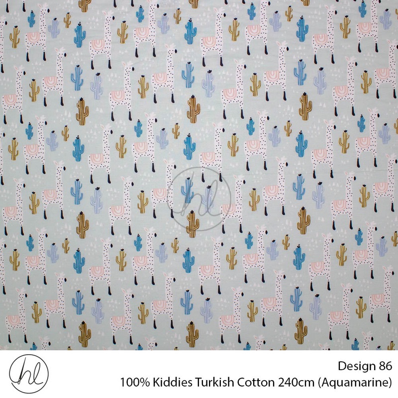 100% Kiddies Turkish Cotton Design 86 240cm Per M Aquamarine