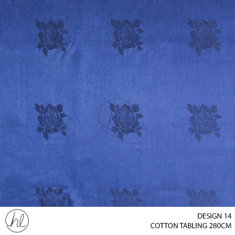 COTTON TABLING DESIGN 14 280CM PER M ROYAL