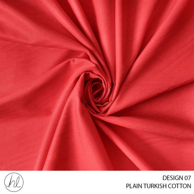 PLAIN TURKISH COTTON DESIGN 07 RED 235CM PER M
