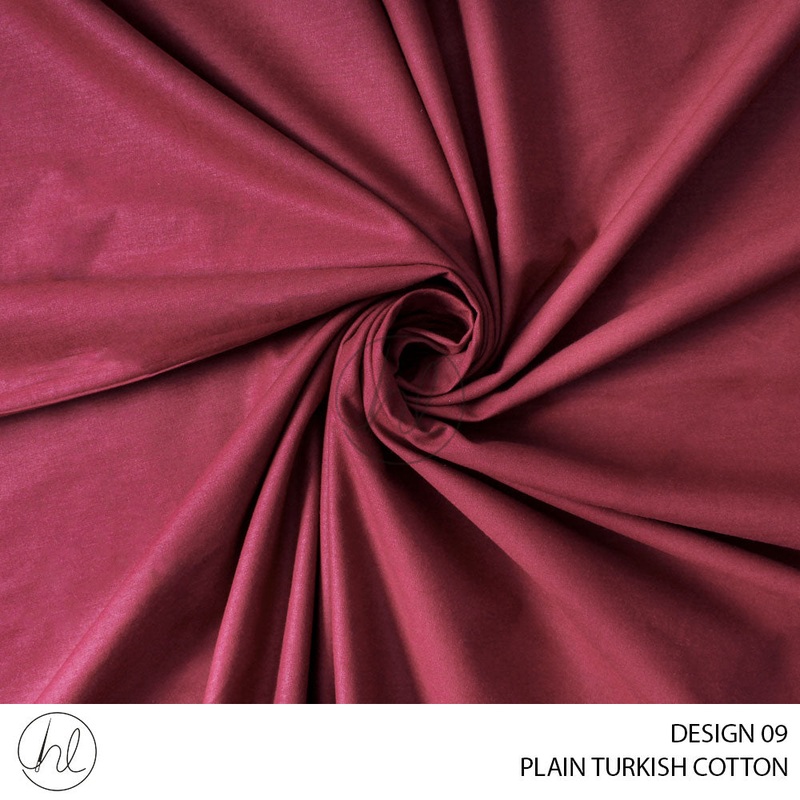 PLAIN TURKISH COTTON DESIGN 09 MAROON 235CM PER M