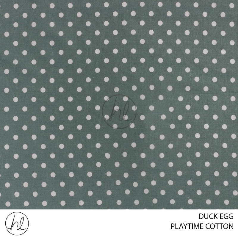 PLAYTIME COTTON 334 POLKA DOT DUCK EGG 150CM WIDE PER M