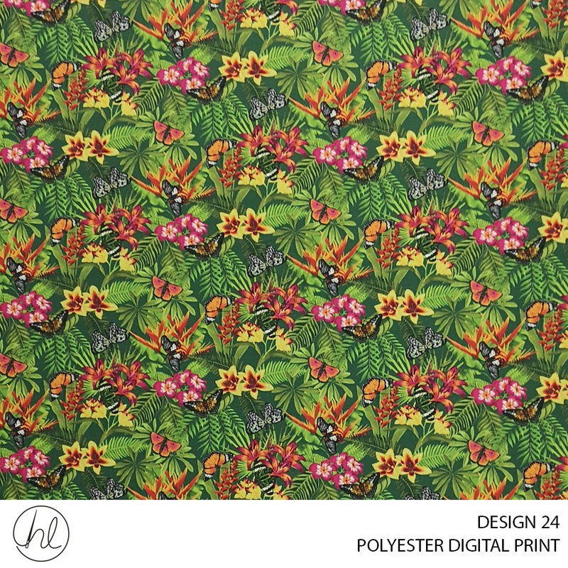 POLYESTER DIGITAL PRINT DESIGN 24 150CM PER M BUTTERFLY