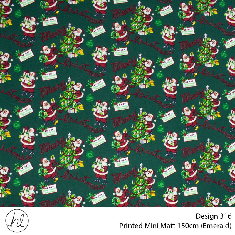 Printed Mini Matt Design 316 150cm Per m Emerald fabric