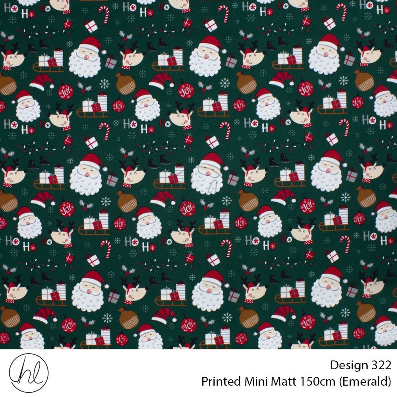 Printed Mini Matt Design 322 150cm Per m Emerald fabric