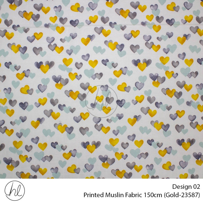 Printed Muslin Design 02 150cm Per/m Gold