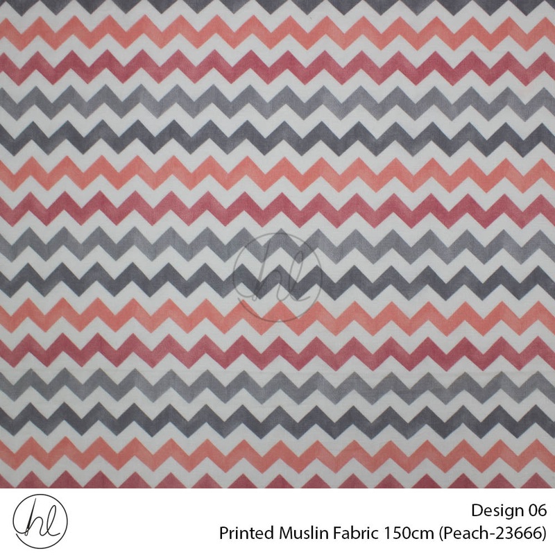 Printed Muslin Design 06 150cm Per/m Peach