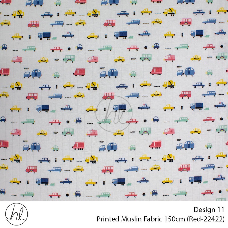 Printed Muslin Design 11 150cm Per/m Red