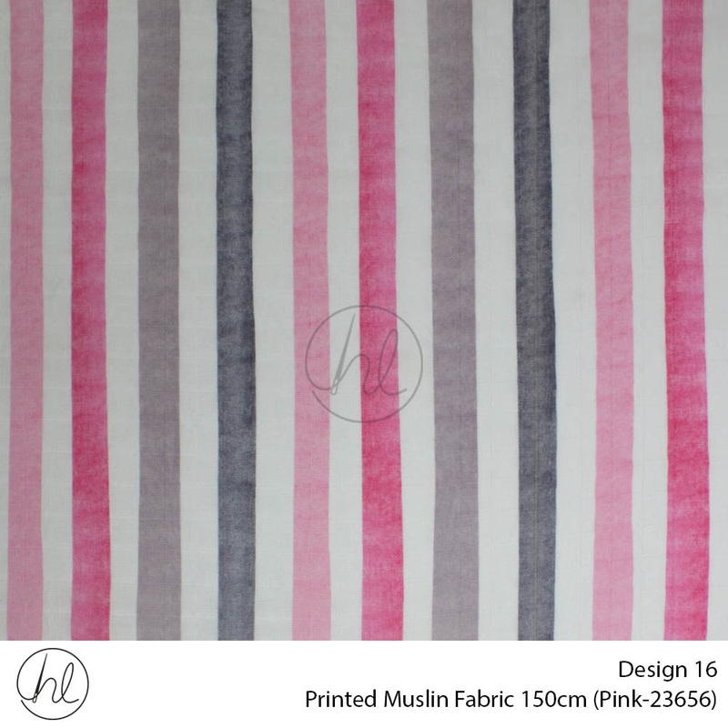 Printed Muslin Design 16 150cm Per/m Pink